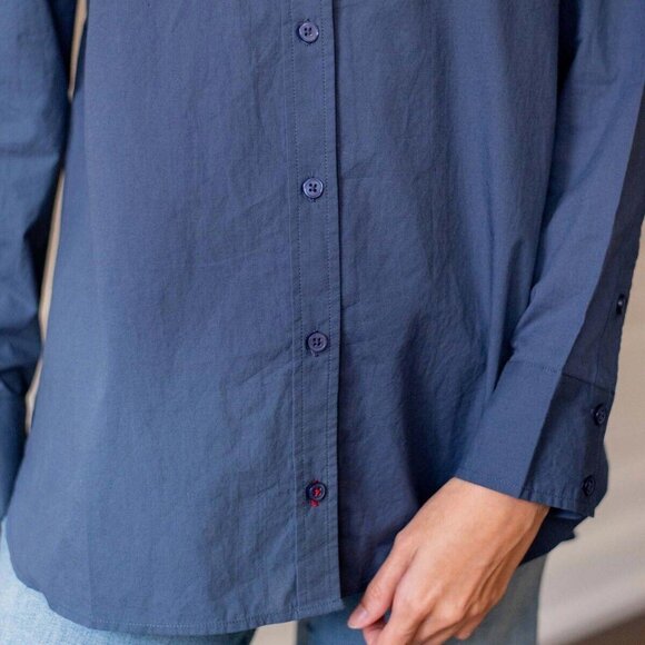 Voyageur By Mersea Brontë Relaxed Button Up Shirt Tunic Top Cotton S NEW - Picture 3 of 9